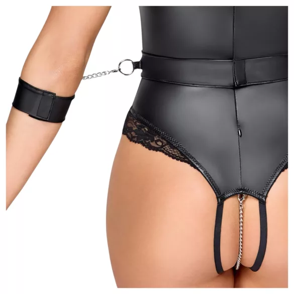 Cottelli Bondage - body ouvert seins nus - noir - L