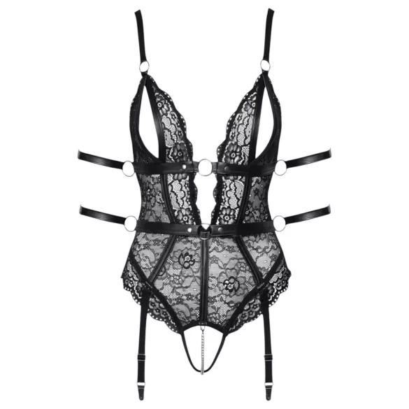Cottelli Bondage - body ouvert en dentelle - noir