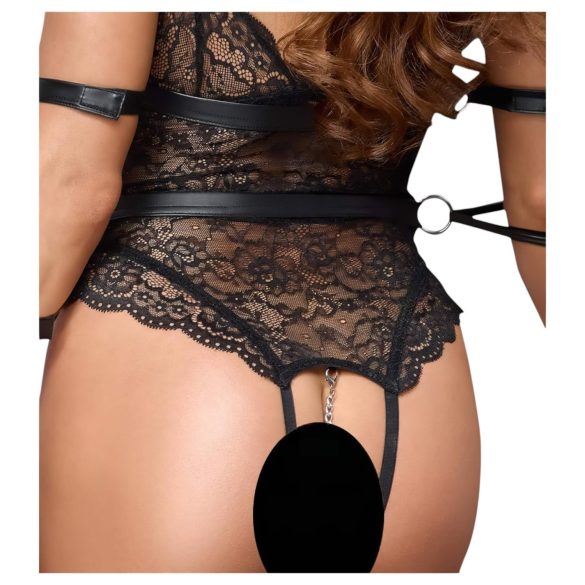 Cottelli Bondage - body ouvert en dentelle - noir - M