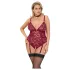 Cottelli Curves - body en dentelle à chaînes - rouge