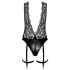 Noir Libido - body porte-jarretelles - dentelle noire - L