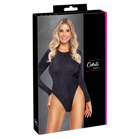 Cottelli - Body dos ouvert scintillant (noir) - M