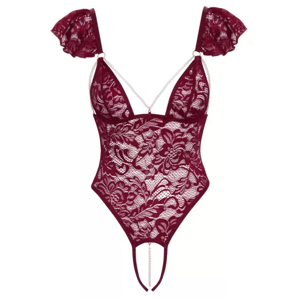 Cottelli - body en dentelle avec perles - rouge