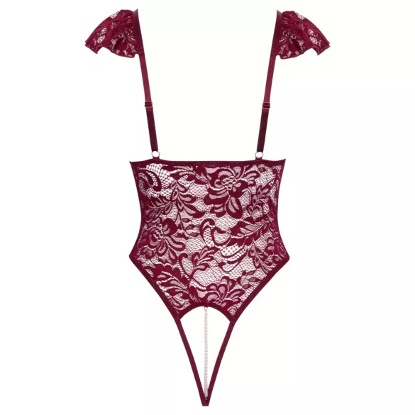 Cottelli - body en dentelle avec perles - rouge
