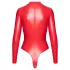 Noir - body effet brillant - rouge - M