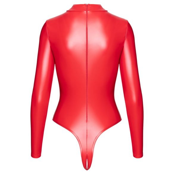 Noir - body effet brillant - rouge - L