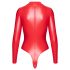 Noir - body effet brillant - rouge - L
