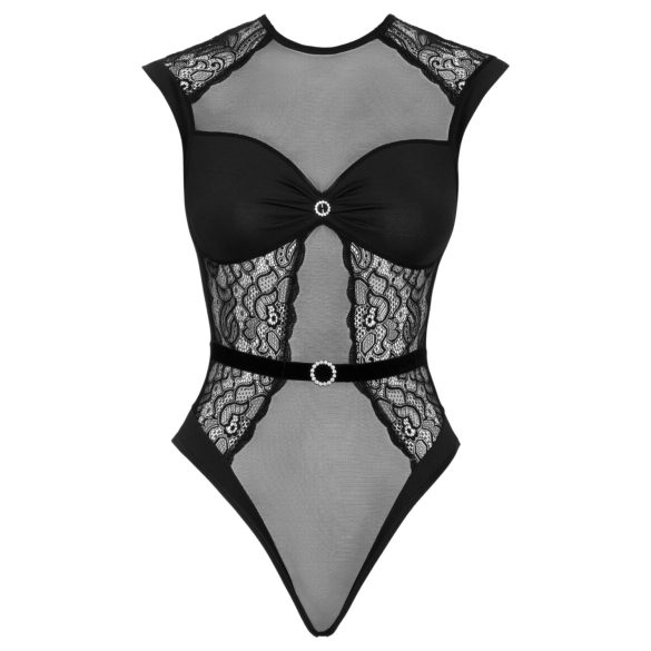 Cottelli - body en dentelle transparente - noir