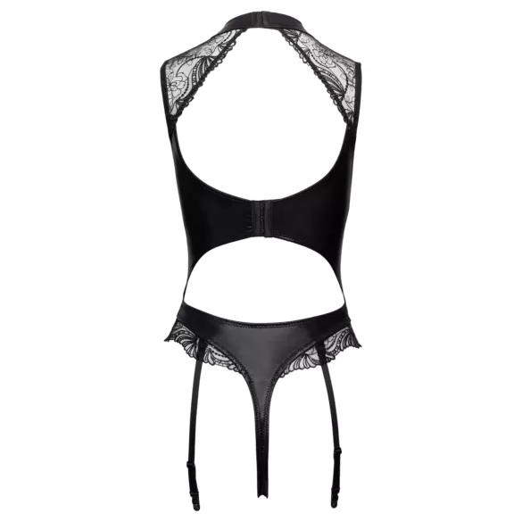 Cottelli - body porte‑jarretelles ouvert à l’entrejambe (noir) - M