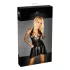 Noir - robe plissée sexy - col tour de cou - buste transparent - noir - XL