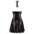 Noir - Robe superposée avec haut transparent et licou (noir) - XL
