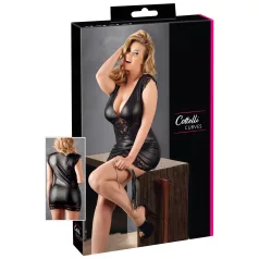   Cottelli - Robe grande taille femme - effet brillant et dentelle - noir