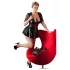 Cottelli - Robe grande taille brillante - corset rouge - noir - XXL