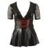 Cottelli - Robe grande taille brillante - corset rouge - noir - XXL