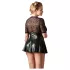 Cottelli - Robe grande taille brillante - corset rouge - noir - XXXL