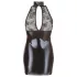 Cottelli - robe courte brillante à dentelle col tour de cou - noir - XL