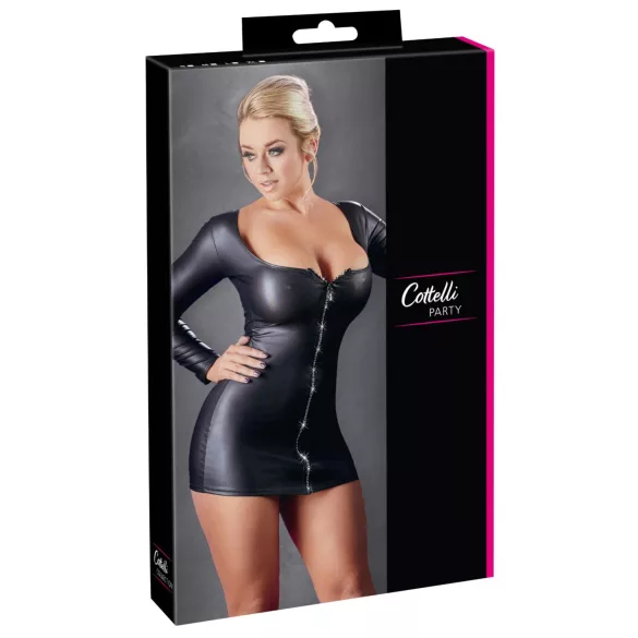 Cottelli - robe de soirée femme - fermeture éclair strass - noir - M