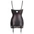 Abierta Fina - Robe satinée avec soutien-gorge (noir) - 85B/L