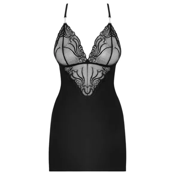 Obsessive - Robe à bretelles strass avec string - noir - L/XL