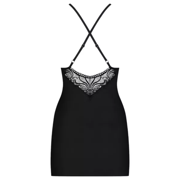 Obsessive - Robe à bretelles strass avec string - noir - L/XL