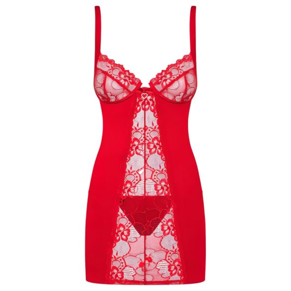 Obsessive Heartina - nuisette et string - rouge - L/XL