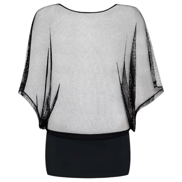 Obsessive Punker - robe moulante transparente et string - noir