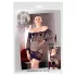 Mandy Mystery - Robe résille noire avec strass & string (S-L)