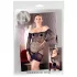 Mandy Mystery - Robe résille noire avec strass & string (S-L)