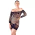 Mandy Mystery - Robe résille noire avec strass & string (S-L)