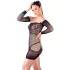 Mandy Mystery - Robe résille noire avec strass & string (S-L)