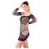 Mandy Mystery - Robe résille noire avec strass & string (S-L)