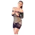 Mandy Mystery - Robe résille noire avec strass & string (S-L)