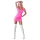 Cottelli Party - robe moulante courte brillante - manches courtes - rose - XL