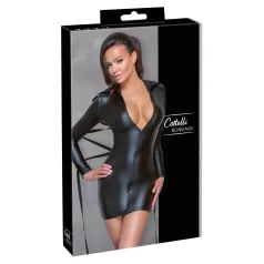 Cottelli Bondage - Robe effet brillant avec liens - noir