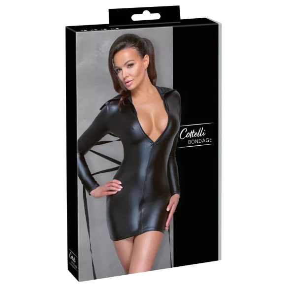 Cottelli Bondage - Robe effet brillant avec liens - noir - L