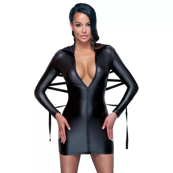 Cottelli Bondage - Robe effet brillant avec liens - noir - L