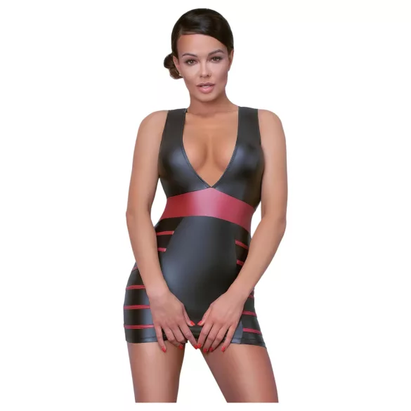 Cottelli Party - Robe moulante rayée (noir-rouge)