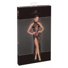 Noir - robe longue transparente à motifs floraux - noir