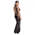 Noir - robe longue transparente à motifs floraux - noir - M