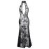 Noir - robe longue transparente à motifs floraux - noir - M