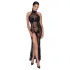 Noir - robe longue transparente à motifs floraux - noir - L