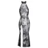 Noir - robe longue transparente à motifs floraux - noir - L