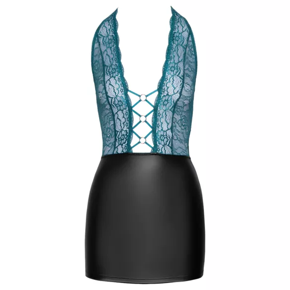 Cottelli - robe brillante en dentelle avec laçage (noir-vert) - M