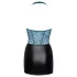 Cottelli - robe brillante en dentelle avec laçage (noir-vert) - M