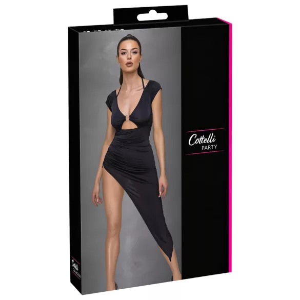 Cottelli Party - robe asymétrique avec anneau - noir - L