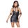 Cottelli Bondage - Mini-robe brillante à col, noire - L