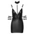 Cottelli Bondage - Mini-robe brillante à col, noire - L