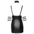 Cottelli Bondage - Mini-robe brillante à col, noire - L
