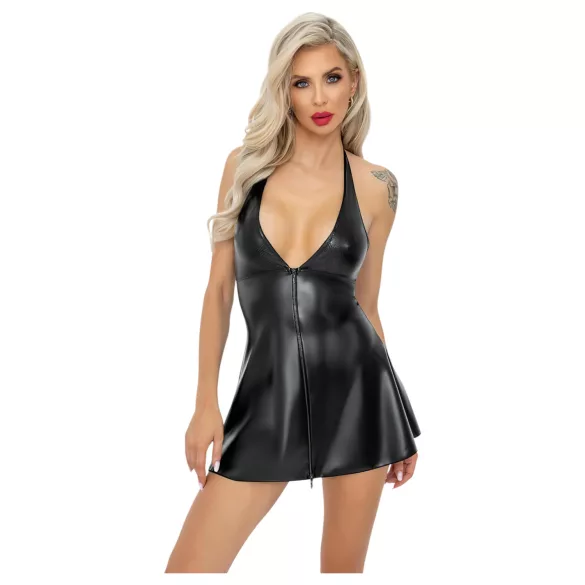 Noir - robe courte moulante effet serpent - noir