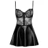 Noir - robe brillante avec haut dentelle (noir) - M